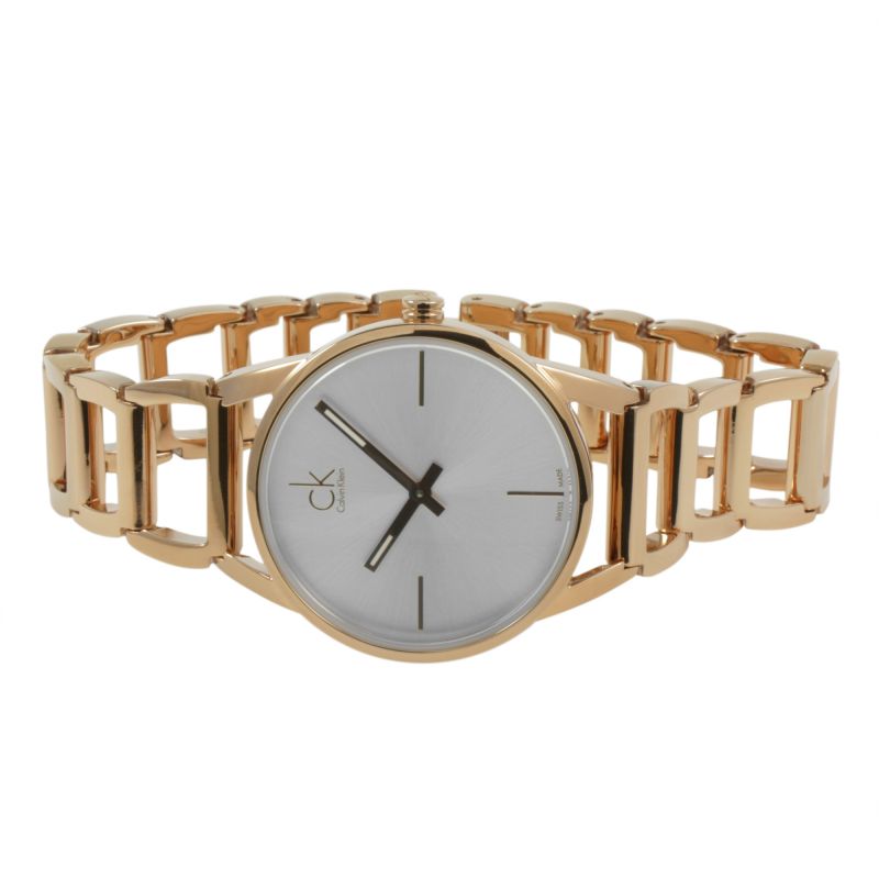  Shop Authentic Calvin Klein Stately White Dial Rose Gold Steel Strap Watch for Women - K3G23626 - Luxxuri