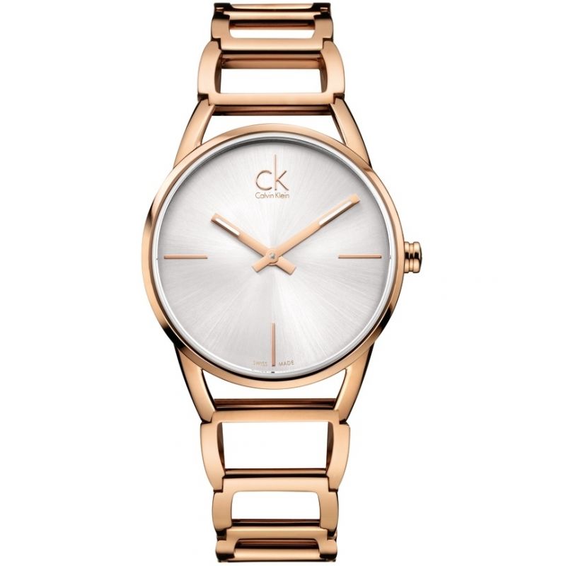  Shop Authentic Calvin Klein Stately White Dial Rose Gold Steel Strap Watch for Women - K3G23626 - Luxxuri
