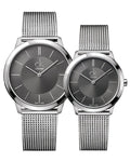 Shop Authentic Calvin Klein Minimal Grey Dial Silver Mesh Bracelet Watch for Men - K3M22124 - Luxxuri