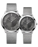  Shop Authentic Calvin Klein Minimal Grey Dial Silver Mesh Bracelet Watch for Men - K3M21124 - Luxxuri