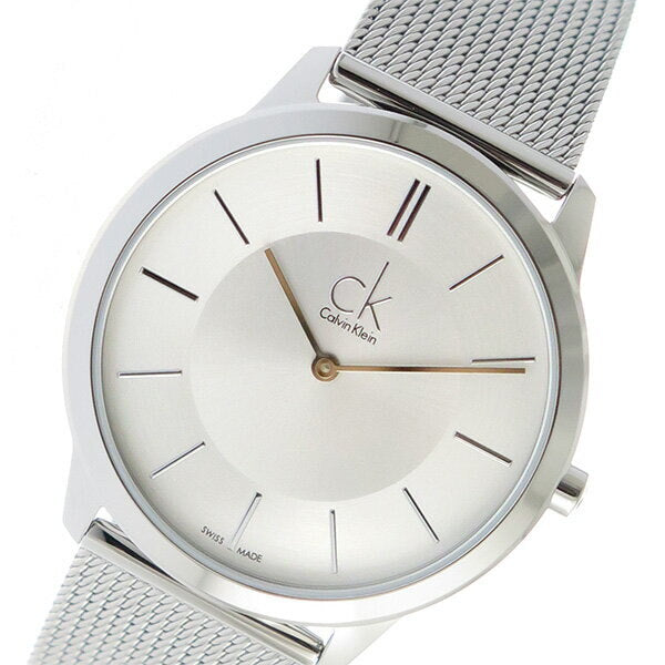  Shop Authentic Calvin Klein Minimal Silver Dial Silver Mesh Bracelet Watch for Men - K3M21126 - Luxxuri