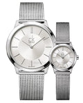  Shop Authentic Calvin Klein Minimal White Dial Silver Mesh Bracelet Watch for Men - K3M22126 - Luxxuri