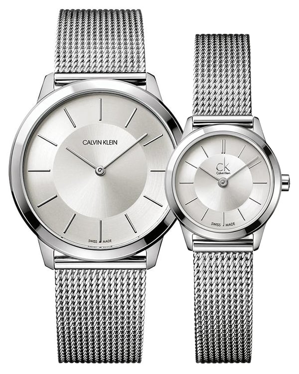  Shop Authentic Calvin Klein Minimal Silver Dial Silver Mesh Bracelet Watch for Men - K3M21126 - Luxxuri