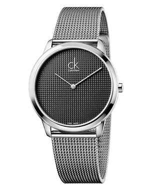  Shop Authentic Calvin Klein Minimalist Black Dial Silver Mesh Bracelet Watch for Men - K3M2112X - Luxxuri