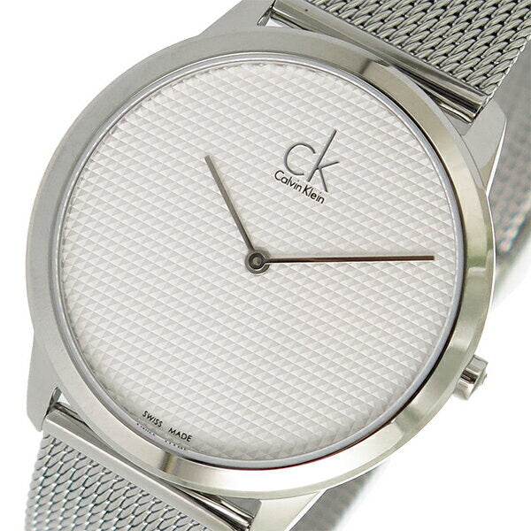  Shop Authentic Calvin Klein Minimal White Dial Silver Mesh Bracelet Watch for Men - K3M2112Y - Luxxuri