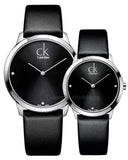  Shop Authentic Calvin Klein Minimal Black Dial Black Leather Strap Watch for Men - K3M221CS - Luxxuri