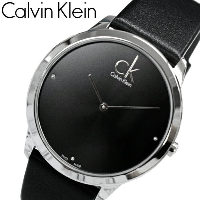  Shop Authentic Calvin Klein Minimal Diamonds Black Dial Black Leather Strap Watch for Men - K3M211CS - Luxxuri