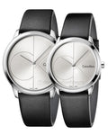  Shop Authentic Calvin Klein Minimal Silver Dial Black Leather Strap Watch for Men - K3M221CY - Luxxuri
