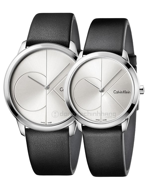  Shop Authentic Calvin Klein Minimal Silver Dial Black Leather Strap Watch for Men - K3M221CY - Luxxuri