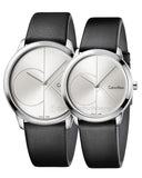  Shop Authentic Calvin Klein Minimal Silver Dial Black Leather Strap Watch for Men - K3M211CY - Luxxuri