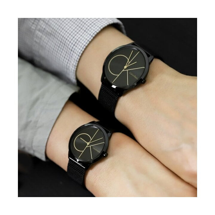  Shop Authentic Calvin Klein Minimal Black Dial Black Mesh Bracelet Watch for Men - K3M214X1 - Luxxuri