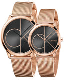  Shop Authentic Calvin Klein Minimal Black Dial Rose Gold Mesh Bracelet Watch for Men - K3M22621 - Luxxuri