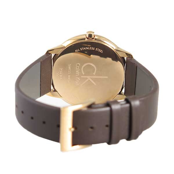  Shop Authentic Calvin Klein Minimal White Dial Brown Leather Strap Watch for Men - K3M216G6 - Luxxuri