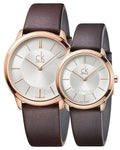  Shop Authentic Calvin Klein Minimal White Dial Brown Leather Strap Watch for Women - K3M226G6 - Luxxuri