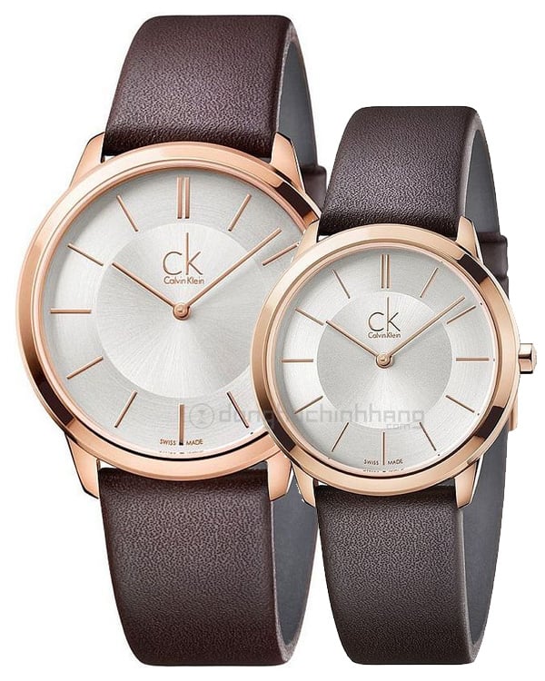  Shop Authentic Calvin Klein Minimal White Dial Brown Leather Strap Watch for Women - K3M226G6 - Luxxuri