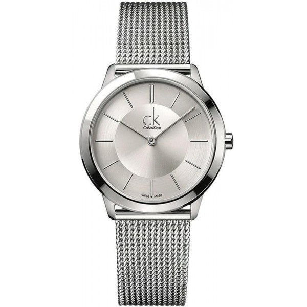  Shop Authentic Calvin Klein Minimal White Dial Silver Mesh Bracelet Watch for Men - K3M22126 - Luxxuri