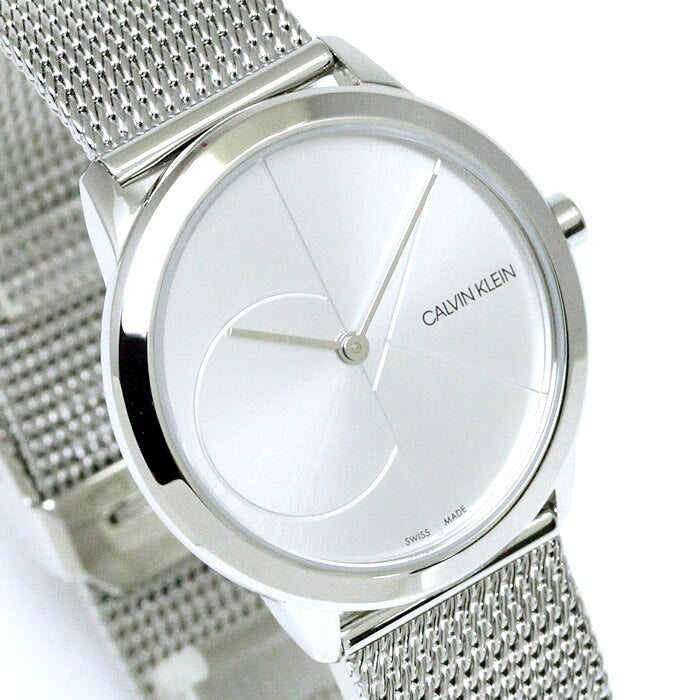  Shop Authentic Calvin Klein Minimal Silver Dial Silver Mesh Bracelet Watch for Women - K3M2212Z - Luxxuri