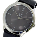  Shop Authentic Calvin Klein Minimal Grey Dial Black Leather Strap Watch for Men - K3M221C4 - Luxxuri