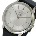  Shop Authentic Calvin Klein Minimal Silver Dial Black Leather Strap Watch for Women - K3M221C6 - Luxxuri
