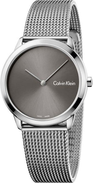  Shop Authentic Calvin Klein Minimal Grey Dial Silver Mesh Bracelet Watch for Women - K3M221Y3 - Luxxuri
