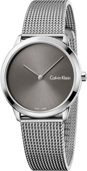  Shop Authentic Calvin Klein Minimal Grey Dial Silver Mesh Bracelet Watch for Women - K3M221Y3 - Luxxuri