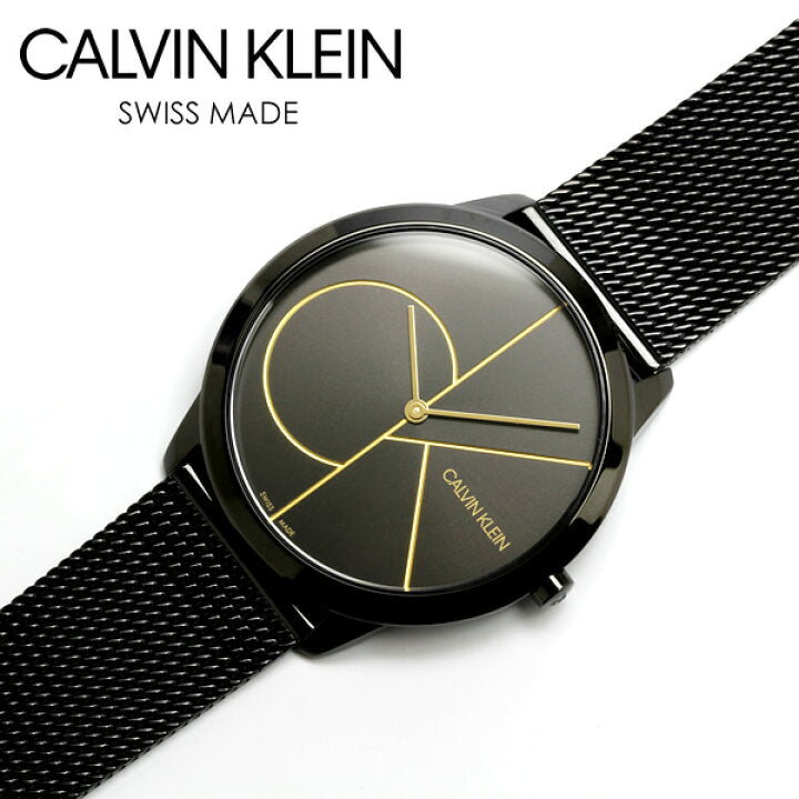  Shop Authentic Calvin Klein Minimal Black Dial Black Mesh Bracelet Watch for Women - K3M224X1 - Luxxuri