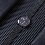  Shop Authentic Calvin Klein Minimal Black Dial Black Mesh Bracelet Watch for Women - K3M5245X - Luxxuri
