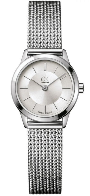  Shop Authentic Calvin Klein Minimal White Dial Silver Mesh Bracelet Watch for Women - K3M23126 - Luxxuri