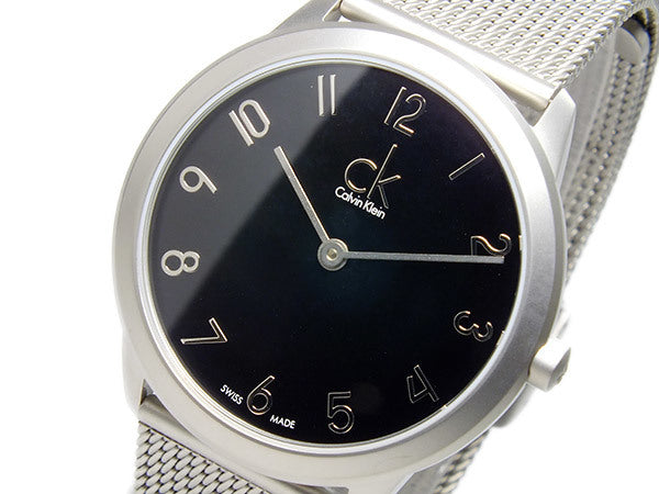  Shop Authentic Calvin Klein Minimal Black Dial Silver Mesh Bracelet Watch for Women - K3M52151 - Luxxuri