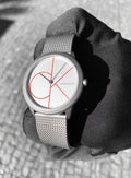  Shop Authentic Calvin Klein Minimal White Dial Silver Mesh Bracelet Watch for Women - K3M52152 - Luxxuri