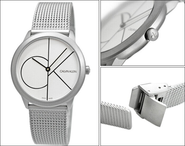  Shop Authentic Calvin Klein Minimal White Dial Silver Mesh Bracelet Watch for Women - K3M5215X - Luxxuri