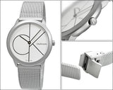  Shop Authentic Calvin Klein Minimal White Dial Silver Mesh Bracelet Watch for Women - K3M5215X - Luxxuri