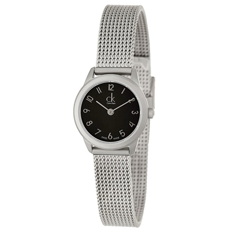  Shop Authentic Calvin Klein Minimal Black Dial Silver Mesh Bracelet Watch for Women - K3M53151 - Luxxuri