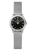  Shop Authentic Calvin Klein Minimal Black Dial Silver Mesh Bracelet Watch for Women - K3M53151 - Luxxuri