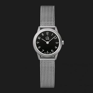  Shop Authentic Calvin Klein Minimal Black Dial Silver Mesh Bracelet Watch for Women - K3M53151 - Luxxuri