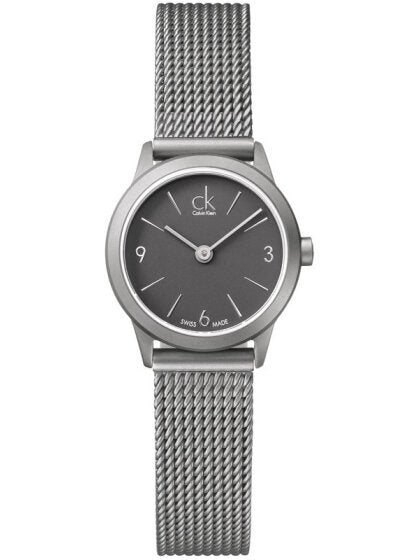  Shop Authentic Calvin Klein Minimal Grey Dial Silver Mesh Bracelet Watch for Women - K3M53154 - Luxxuri