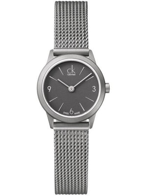  Shop Authentic Calvin Klein Minimal Grey Dial Silver Mesh Bracelet Watch for Women - K3M53154 - Luxxuri