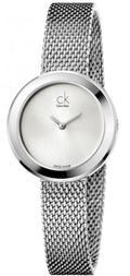  Shop Authentic Calvin Klein Firm White Dial Silver Mesh Bracelet Watch for Women - K3N23126 - Luxxuri