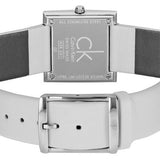  Shop Authentic Calvin Klein Mark Silver Dial White Leather Strap Watch for Women - K3R231L6 - Luxxuri