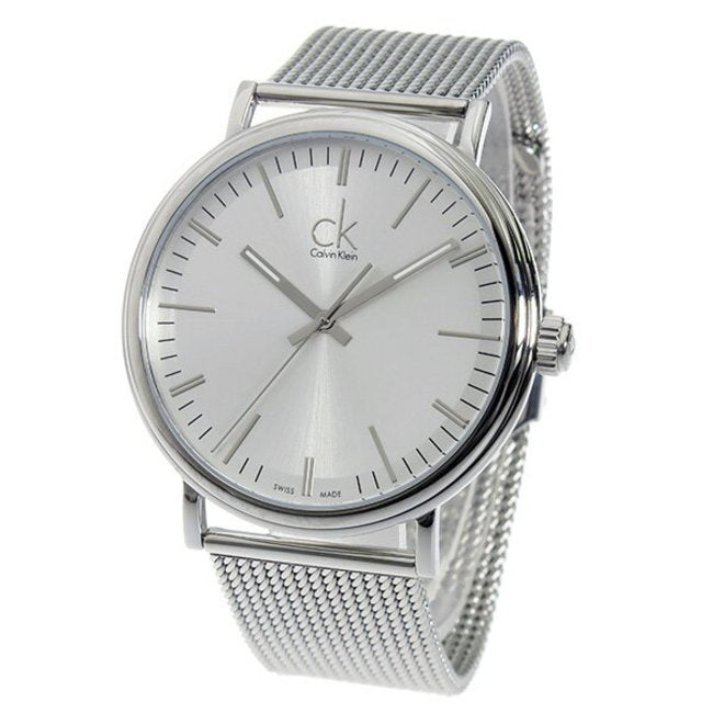  Shop Authentic Calvin Klein Surround Silver Dial Silver Mesh Bracelet Watch for Men - K3W21126 - Luxxuri