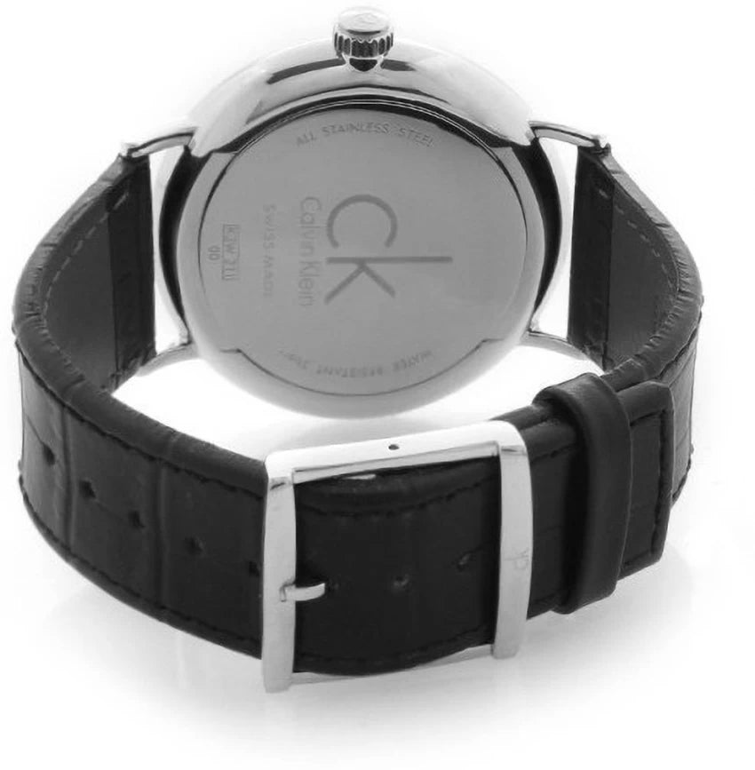  Shop Authentic Calvin Klein Surround Black Dial Black Leather Strap Watch for Men - K3W211C1 - Luxxuri