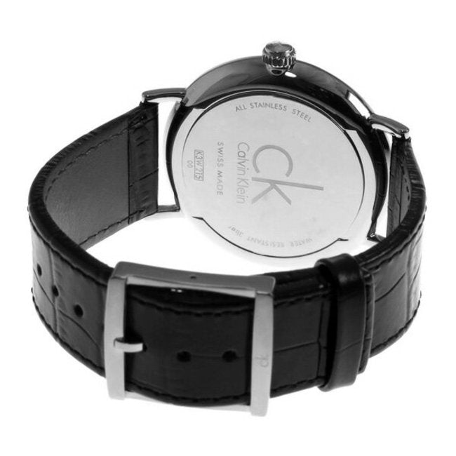  Shop Authentic Calvin Klein Surround Silver Dial Black Leather Strap Watch for Men - K3W211C6 - Luxxuri