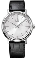  Shop Authentic Calvin Klein Surround Silver Dial Black Leather Strap Watch for Men - K3W211C6 - Luxxuri