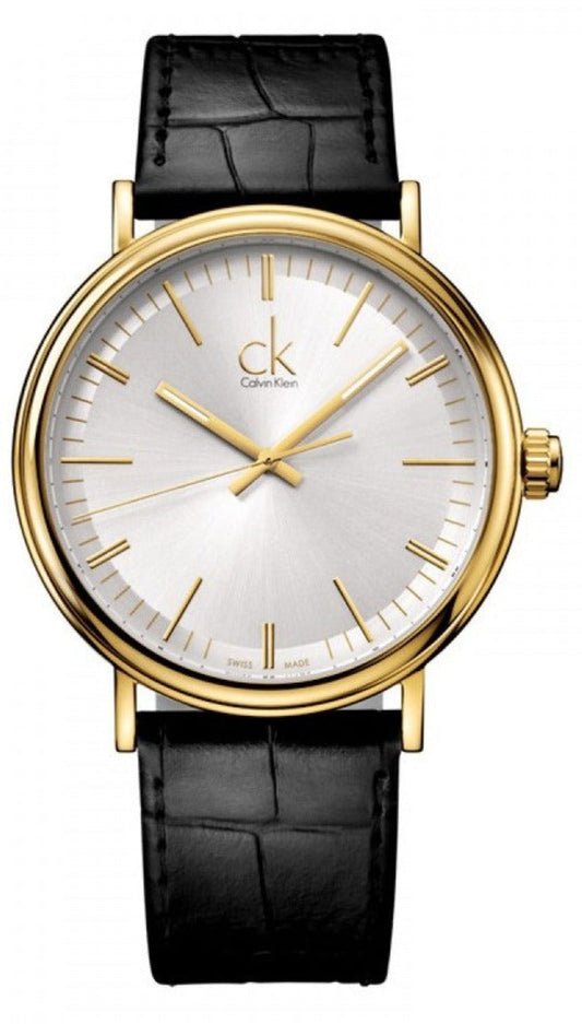  Shop Authentic Calvin Klein Surround Silver Dial Black Leather Strap Watch for Men - K3W215C6 - Luxxuri