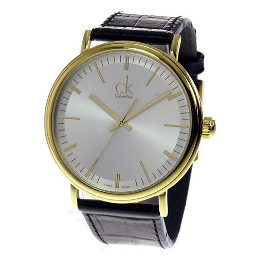  Shop Authentic Calvin Klein Surround Silver Dial Black Leather Strap Watch for Men - K3W215C6 - Luxxuri