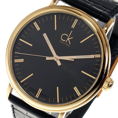  Shop Authentic Calvin Klein Surround Black Dial Black Leather Strap Watch for Men - K3W216C1 - Luxxuri