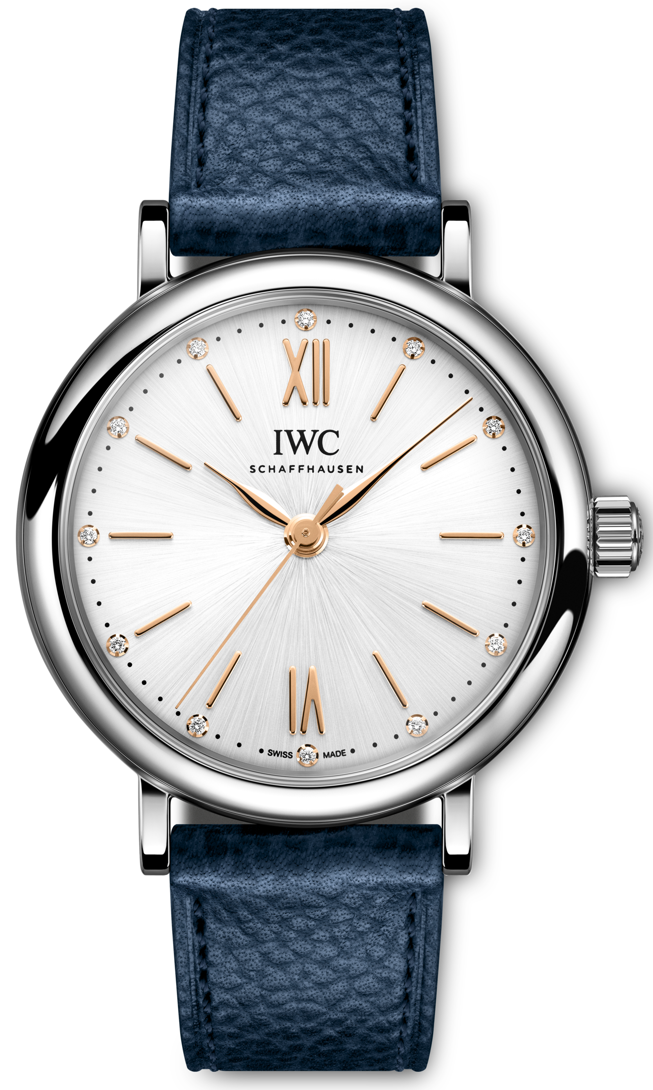 IWC Portofino Automatic Silver Dial Blue Leather Strap Watch for Women - IW357411