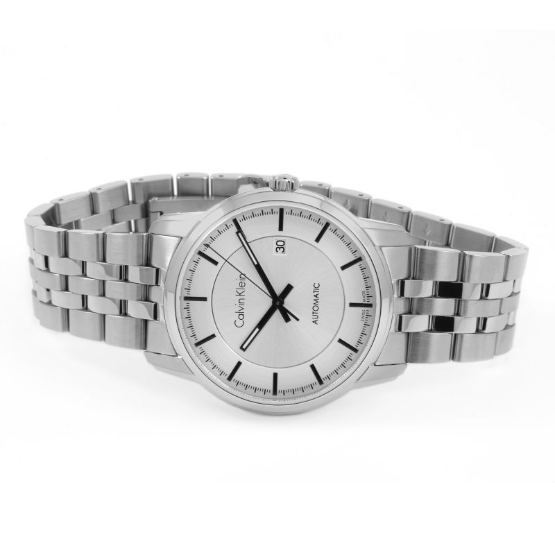  Shop Authentic Calvin Klein Infinity Automatic Silver Dial Silver Steel Strap Watch for Men - K5S34146 - Luxxuri