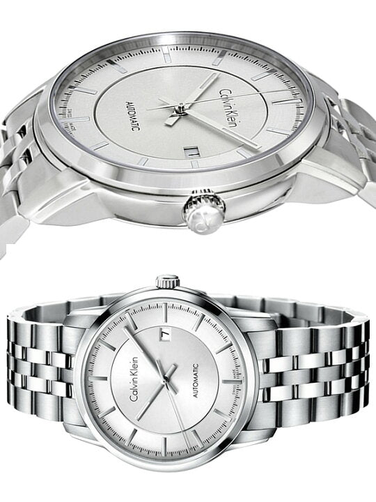  Shop Authentic Calvin Klein Infinity Automatic Silver Dial Silver Steel Strap Watch for Men - K5S34146 - Luxxuri