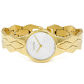  Shop Authentic Calvin Klein Snake Silver Dial Yellow Gold Steel Strap Watch For Women - K6E23546 - Luxxuri
